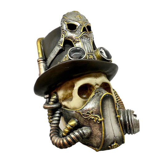 Steampunk Style Skull with Gas Mask & Top Hat