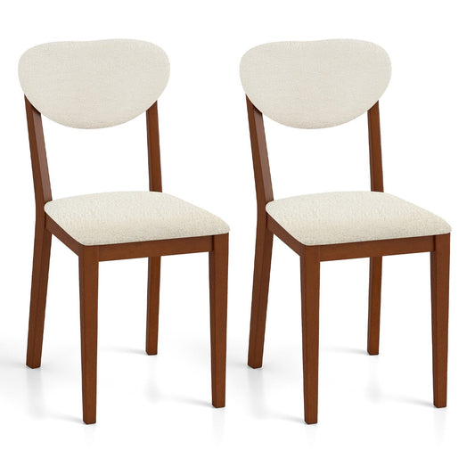 Set of 2 Sherpa Dining Chairs with Rubber Wood Legs-Walnut