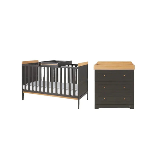 Tutti Bambini Rio 2 Piece Room Set with Sprung Mattress - Slate/Honey Oak