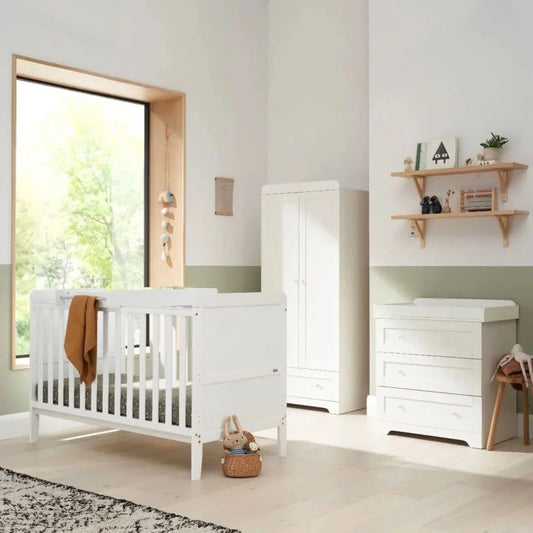 Tutti Bambini Rio 3 Piece Room Set with Deluxe Fibre Mattress - White