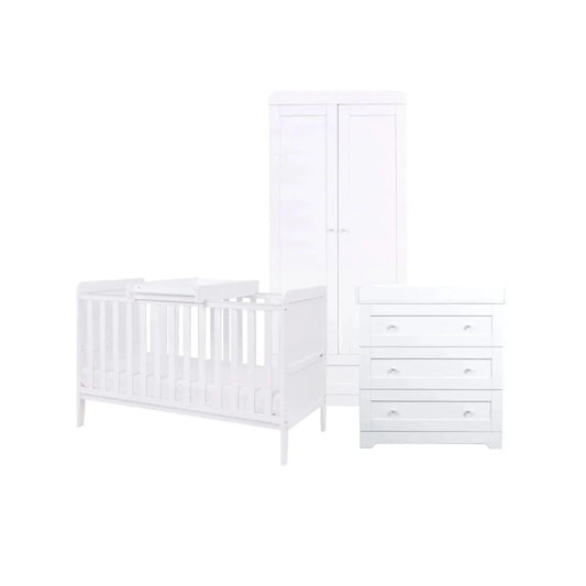 Tutti Bambini Rio 3 Piece Room Set with Pocket Sprung Mattress - White