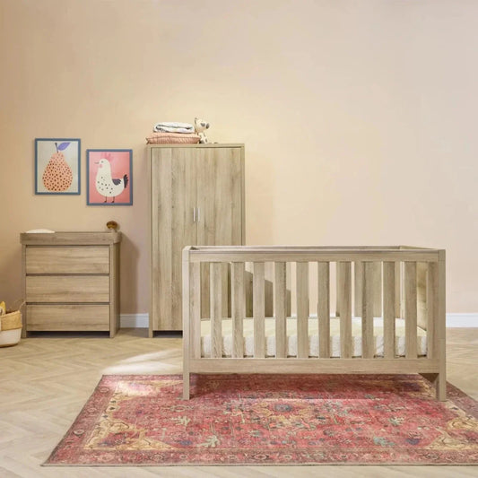 Tutti Bambini Modena 3 Piece Room Set with Sprung Fibre Mattress - Oak