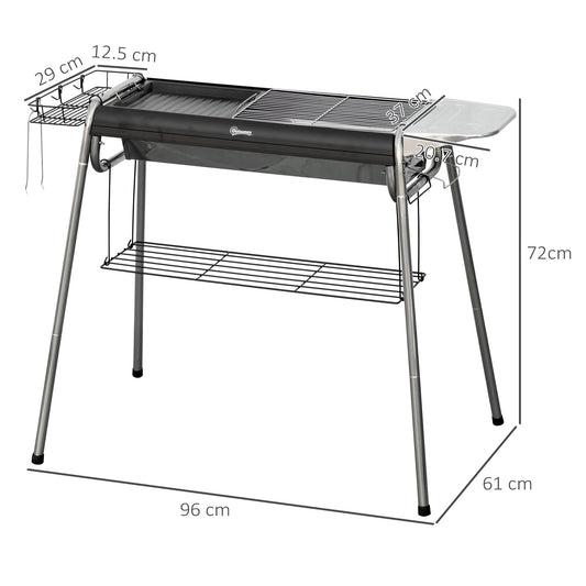 Outsunny Charcoal BBQ Grill - Black