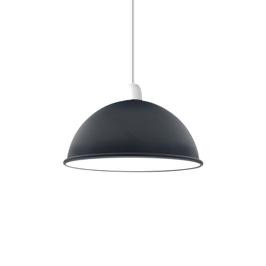 Vintage Black Inner White Industrial Easy Fit Dome Shaped Lamp Shade, Pendant, Wall Light Metal E27 Light Fitting 60W