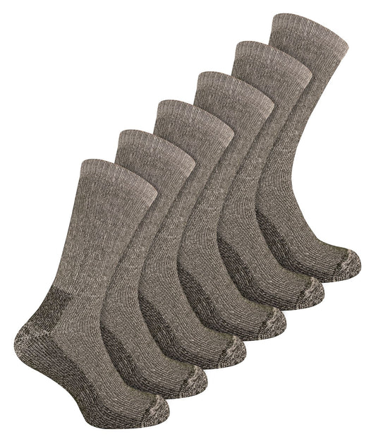 6 Pairs Mens Wool Rich Hiking Socks