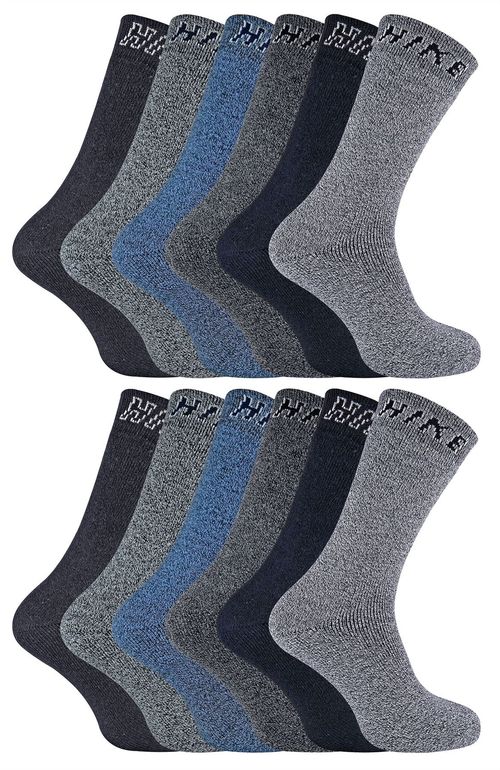 12 Pairs Mens Hike Socks 6-11 UK