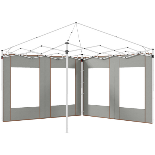 Outsunny 3x3(m) or 3x6m Pop Up Gazebo Side Panels with Windows, Green