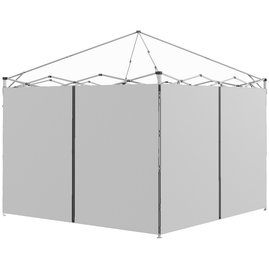 Outsunny 3x3(m) or 3x6m Pop Up Gazebo Side Panels, with Zipped Doors, Beige