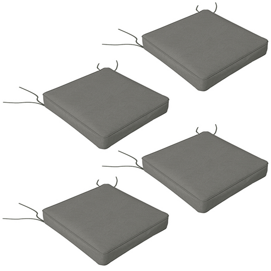 Outsunny Set of 4 Outdoor Seat Cushion with Ties, for Patio Furniture, Beige
