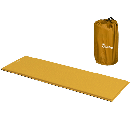 Outsunny Self-Inflating Single Sleeping Pad Air Bed with Carry Bag, Grey