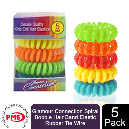 PMS Clear/Coloured/Glitter Hair Tone Spiral Bobble Hair Accessories