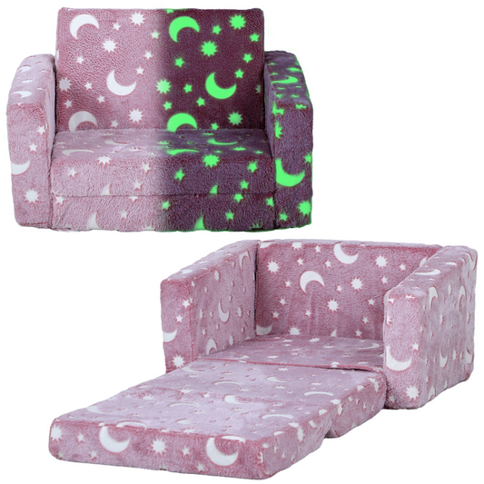 AIYAPLAY 2 in 1 Kids Folding Bed with Glow in The Dark Cosmic Design