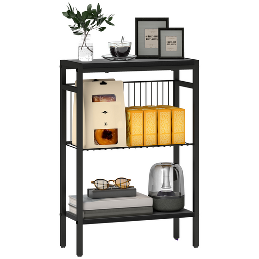 HOMCOM Side Table with Storage, Small Table for Living Room, Bedroom