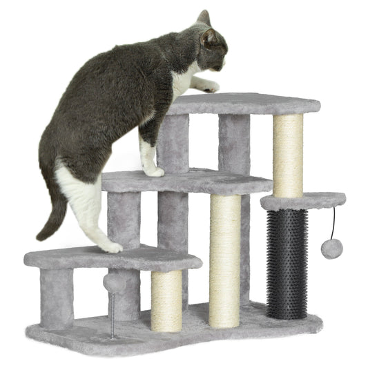 PawHut Cat Tree 2 in 1 Pet Stairs w/ Scratching Tickling Post