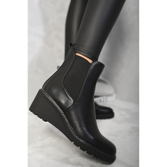 Low Wedge Ankle Boots