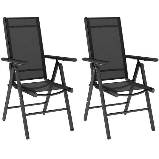 Outsunny 2PCS Folding Chair w/ Breathable Mesh Back and Seat