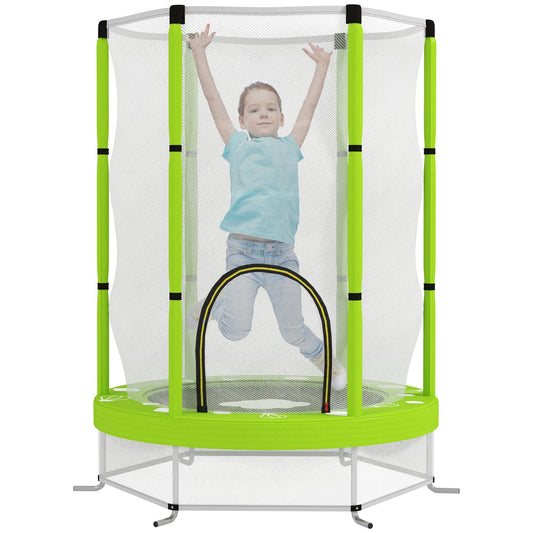 AIYAPLAY 4.6FT Kids Trampoline with Safety Enclosure Net