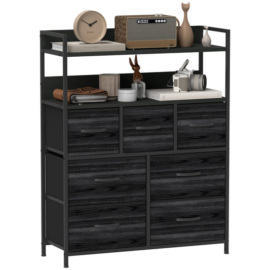 HOMCOM Bedroom Chest of Drawers 7 Drawer Dresser w/ Shelves