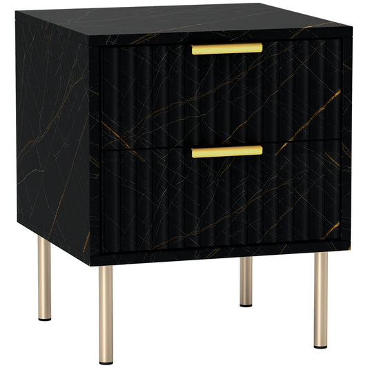 HOMCOM Bedside Table Bedside Cabinet with 2 Drawers for Bedroom