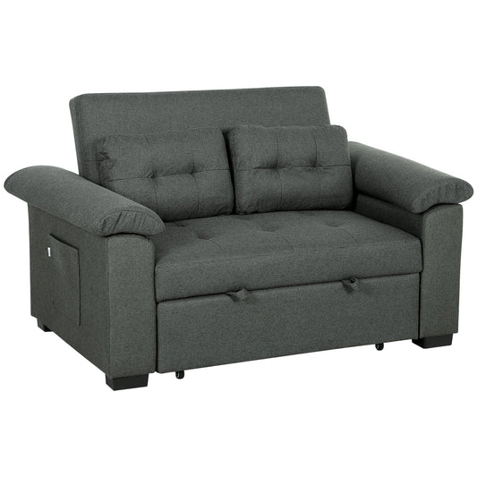 HOMCOM Click Clack Sofa Bed 2 Seater Sofa Bed for Living Room
