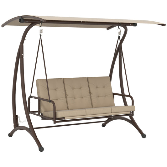 Outsunny 3 Seater Garden Swing Seat Bed with Adjustable Canopy