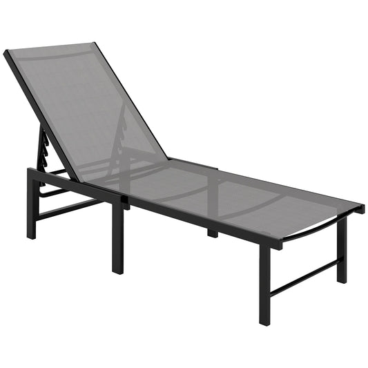 Outsunny Sun Lounger, 5-Level Reclining Sunbed