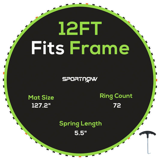 SPORTNOW Trampoline Mat with 72 V-Hooks, for 12ft Trampoline