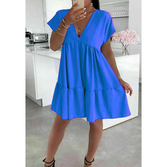 Italian V Neck Smoke Dress - Elegant Design for Any Occasion