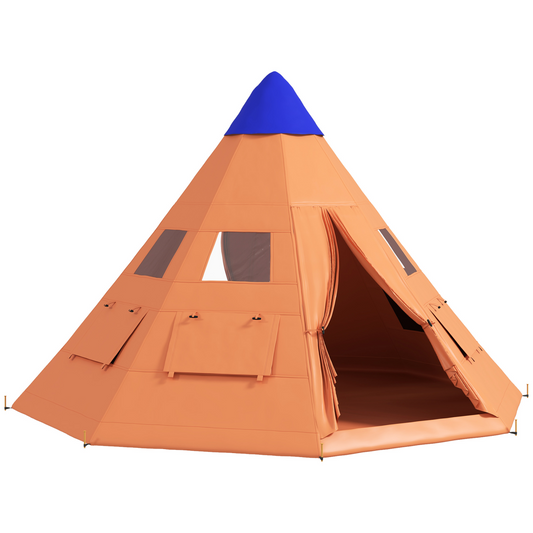 Outsunny 6-7 Person Large Family Party Camping Tent W/ Carrying Bag