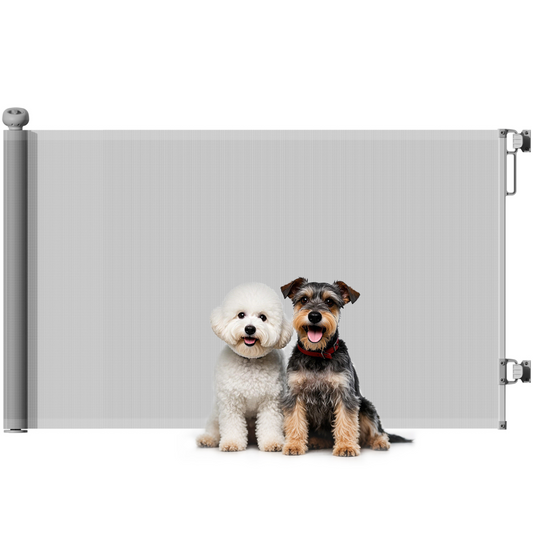 PawHut Retractable Stair Gate, Dog Gate Extends Up to 140 cm Wide