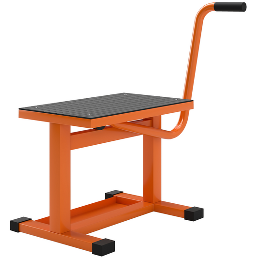 DURHAND Steel Motorbike Jack Lift Rubber Platform Crank Lift Manual Repair Table