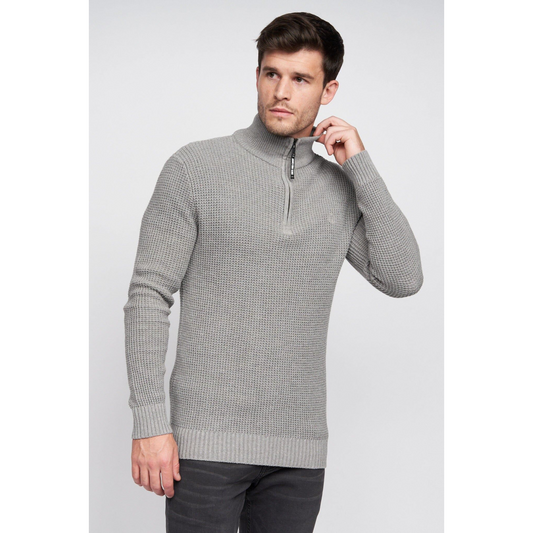 Firegards 1/4 Zip Knit Grey Marl