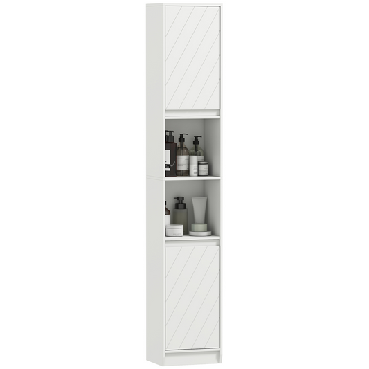 HOMCOM Narrow Bathroom Storage Cabinet with Open Compartment