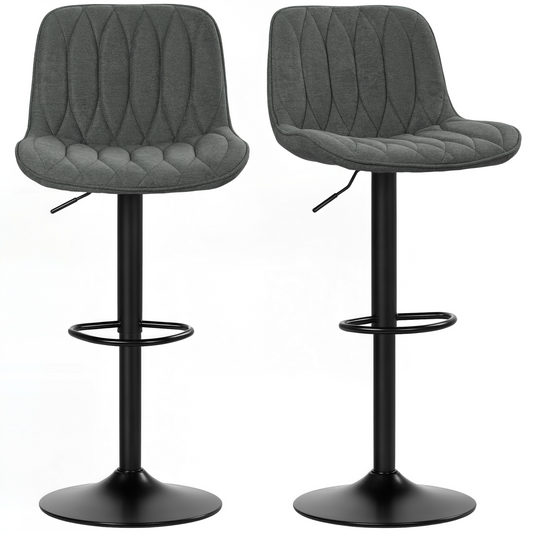 HOMCOM Bar Stools Set of 2, Modern Armless Bar Chairs