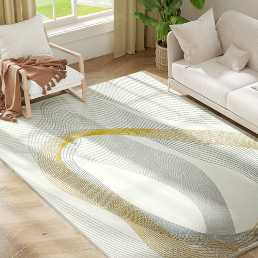 HOMCOM Machine Washable Rug, Allergy-Friendly Floor Carpet