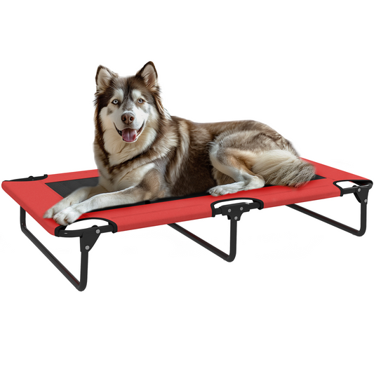 PawHut Raised Dog Bed with Breathable Mesh for S & M Dogs