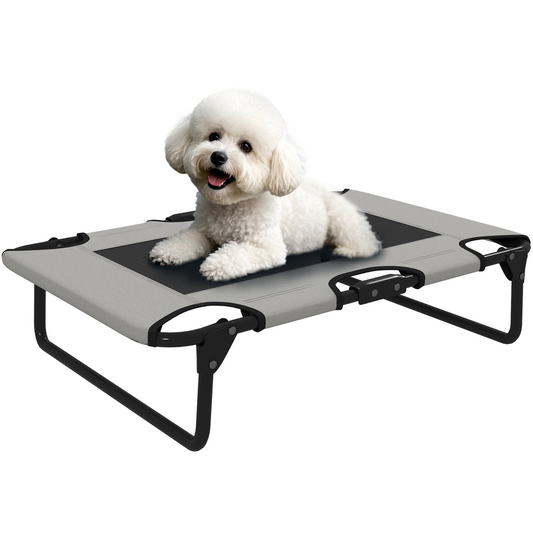 PawHut Raised Dog Bed with Breathable Mesh for S & M Dogs
