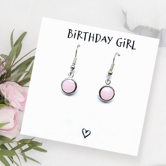 Birthstone Earrings & Birthday Girl Card | Birthday Gift For Her | Birthstone Birthday Gift | Birthday Gift for Friend | Birthday Gift UK