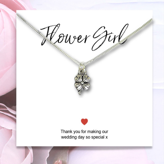 Flower Girl Necklace & Thank You Gift Card