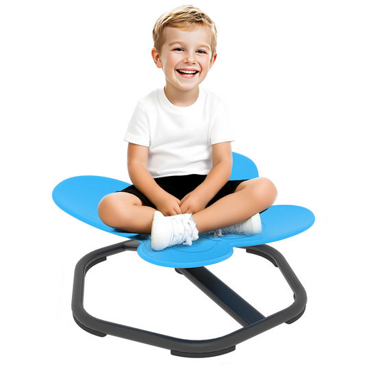 AIYAPLAY Butterfly-Shaped Kids Swivel Chair, Sensory Spinning Chair, Blue