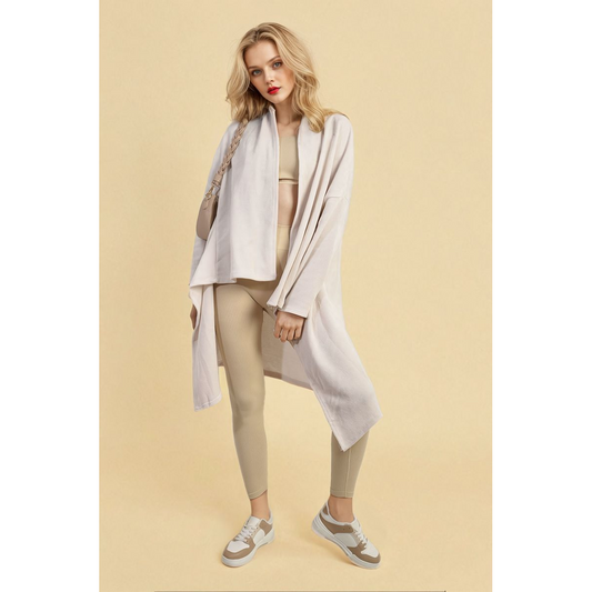 Open Front Long Back Knitted Cardigan