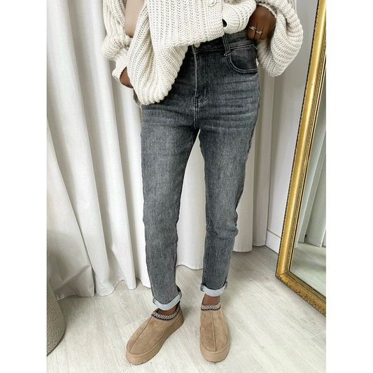 High Waisted Acid Wash Jeans