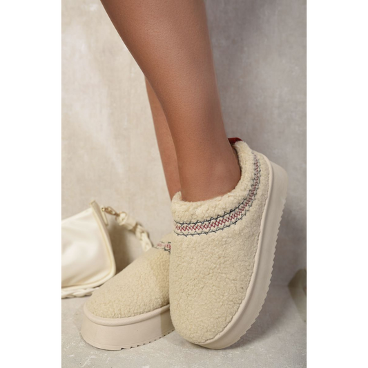 Ankle Cozy Plush Lining Thick Sole Fluffy Slippers