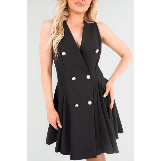 Button Front Detail Mini Dress