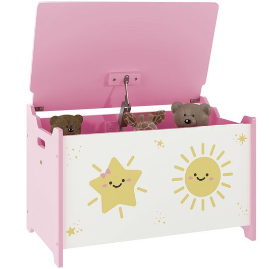 AIYAPLAY Toy Box with Lid, Safety Hinges for Kids, Nursery, Bedroom