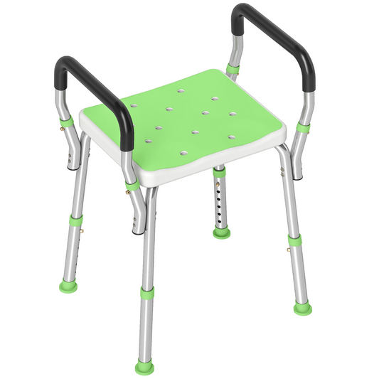 HOMCOM Rust-Free Aluminium Bath Chair with Adjustable Height