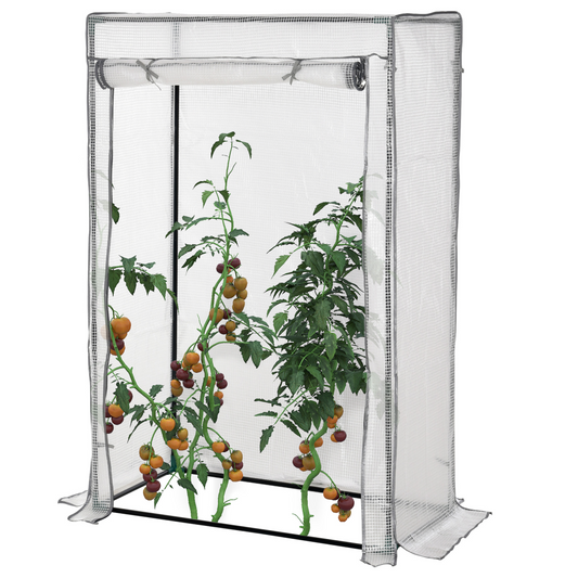 100 x 50 x 150cm Greenhouse Steel Frame PE Cover with Roll-up Door Outdoor