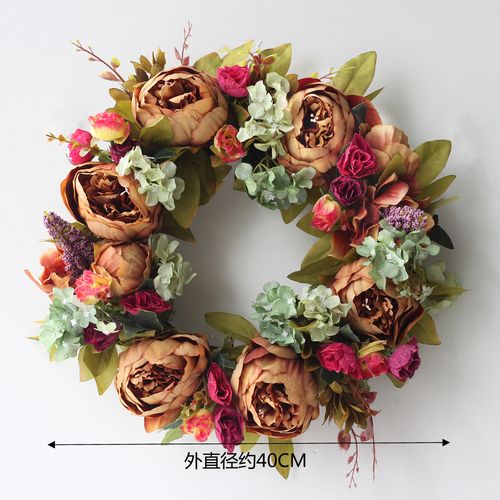 Handmade Silk Flower Ring - Elegant Decoration - 40cm Round Design