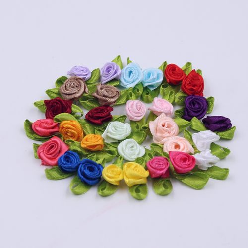 HUAYUXIANG Artificial Silk Rose Heads - 50pcs Mini Decorative Flowers