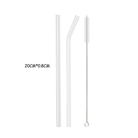 Snplowum Eco-Friendly Glass Straws Set - Reusable Drinking Straws